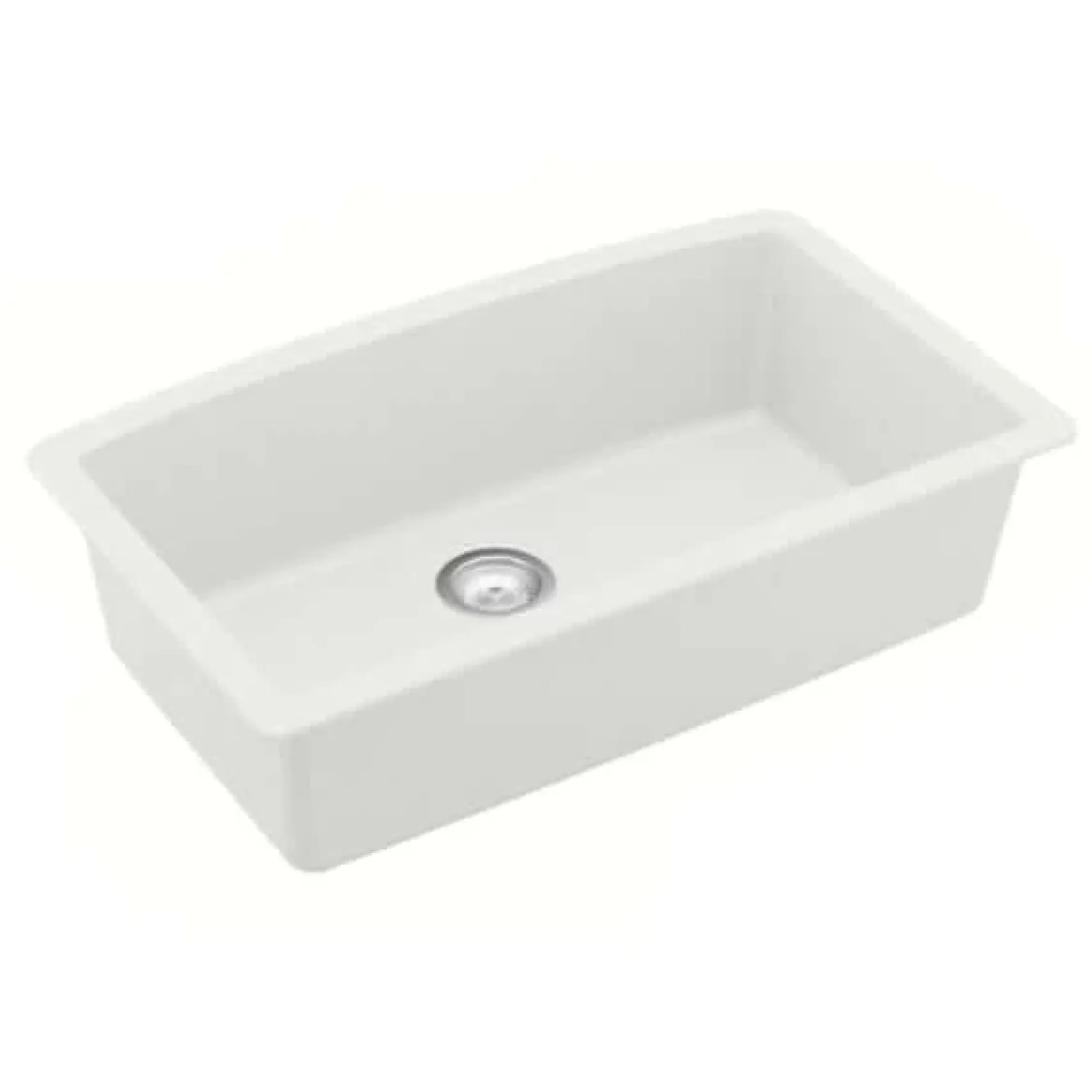 Karran 32" Undermount Quartz Composite Kitchen Sink, White, QU-712-WH-PK1