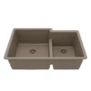 Karran 32" Undermount Quartz Composite Kitchen Sink, 60/40 Double Bowl, Concrete, QU-811-CN