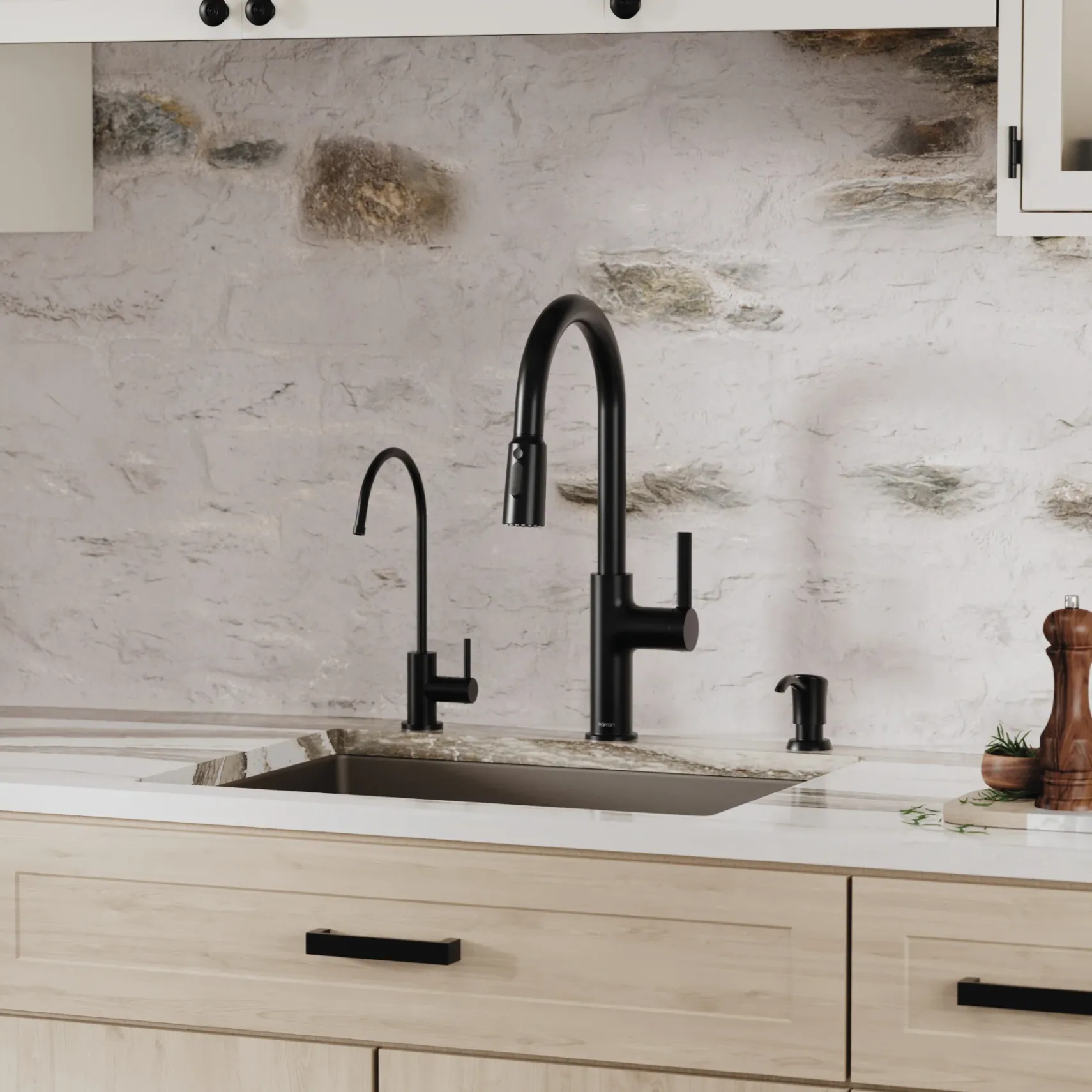 Karran 24" Undermount Quartz Composite Kitchen Sink, Brown, QU-820-BR
