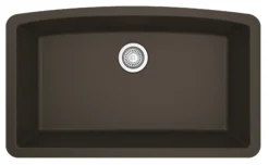 Karran 33" Undermount Quartz Composite Kitchen Sink, Brown, QU-712-BR