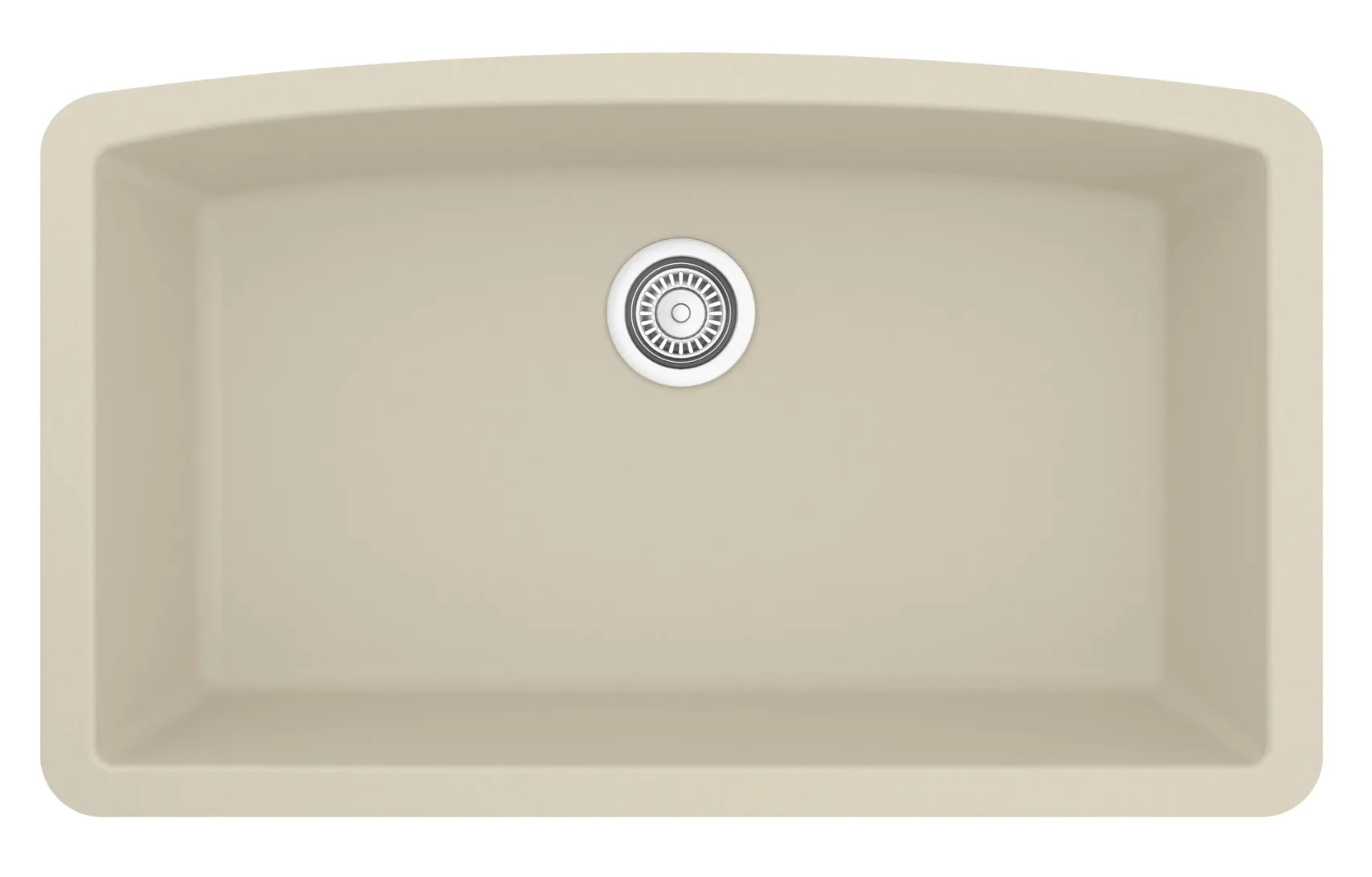 Karran 32" Undermount Quartz Composite Kitchen Sink, Bisque, QU-712-BI-PK1