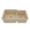 Karran 32" Undermount Quartz Composite Kitchen Sink, 60/40 Double Bowl, Bisque, QU-811-BI