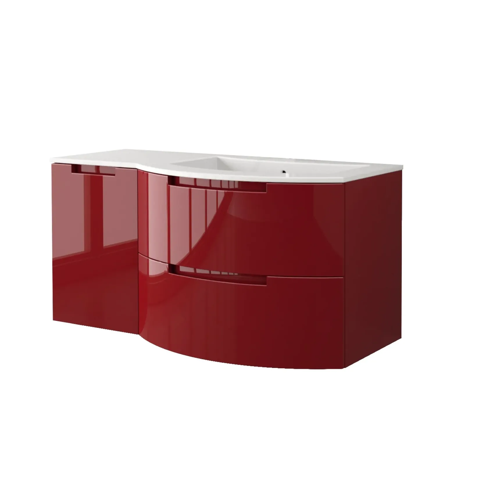 Latoscana 43" Modern Bathroom Vanity, Left Side Cabinet, Oasi Series, Red, OA43OPT3R