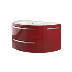 Latoscana 38" Modern Bathroom Vanity Left Side Corner, Ameno Series, Red, AM38OPT1R