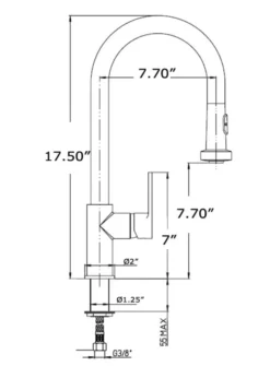 Latoscana Elix Single Handle Pull Down Spray Kitchen Faucet, Brushed Nickel, 92PW591LL