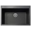 Latoscana Plados 33" Quartz Composite Drop-in Single Bowl Kitchen Sink, Black, ON8410-44UG