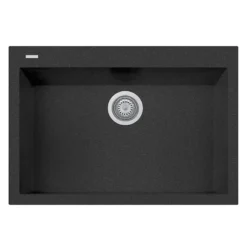 Latoscana Plados 30" Quartz Composite Drop-in Single Bowl Kitchen Sink, Black, ON7610-44UG