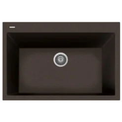 Latoscana Plados 33" Quartz Composite Drop-in Single Bowl Kitchen Sink, Brown, ON8410-64UG