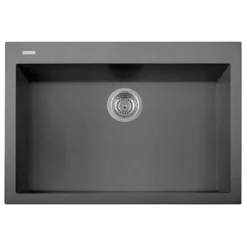 Latoscana Plados 30" Quartz Composite Drop-in Single Bowl Kitchen Sink, Silver, ON7610-42UG