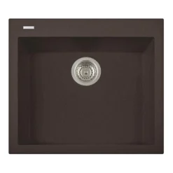Latoscana Plados 23" Quartz Composite Drop-in Single Bowl Kitchen Sink, Brown, ON6010-64UG