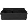 Latoscana 36" Double Bowl Fireclay Farmhouse Sink with Accessory Ledge, Black, LDL3619B