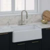 LaToscana 33" Farmhouse Sink, Quartz Composite, White, Marmorin Series, LA3319W