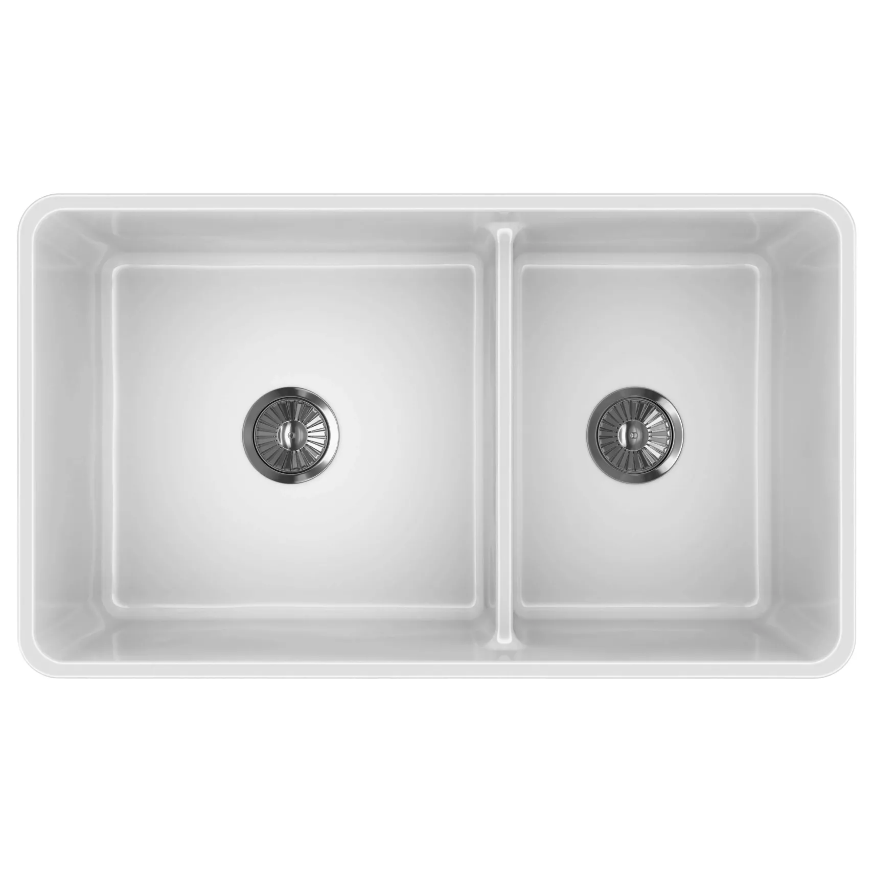 Latoscana 33" Fireclay Farmhouse Sink, 60/40 Double Bowl, White, LTD3319W