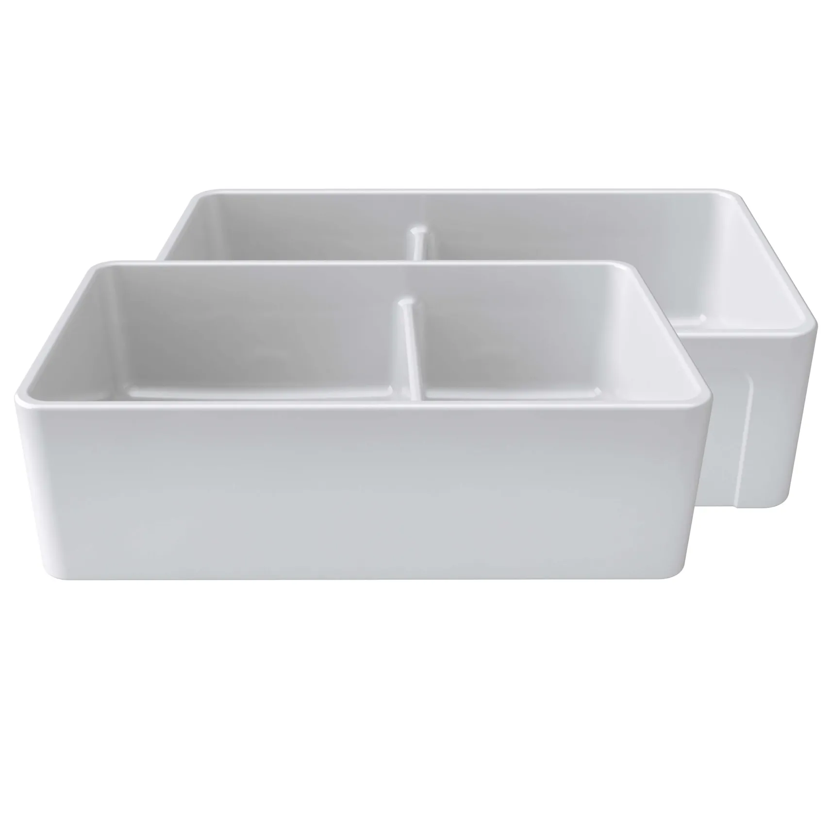Latoscana 33" Fireclay Farmhouse Sink, 60/40 Double Bowl, White, LTD3319W