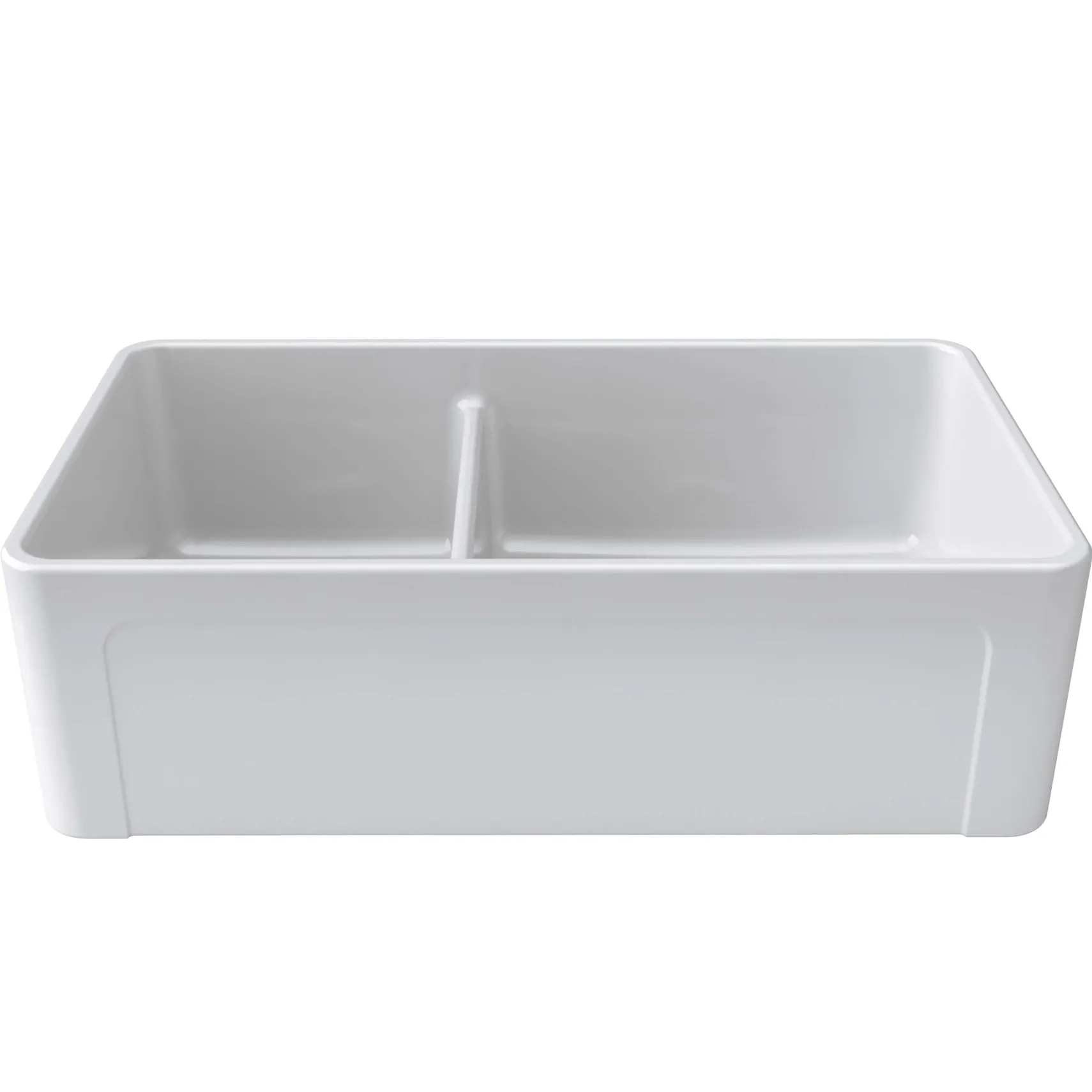 Latoscana 33" Fireclay Farmhouse Sink, 60/40 Double Bowl, White, LTD3319W