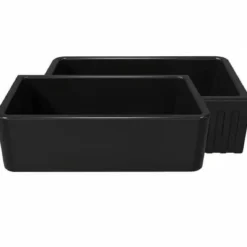 Latoscana 33" Fireclay Single Bowl Black Farmhouse Apron Sink, Reversible, LFS3318B