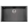 Latoscana Plados 30" Quartz Composite Undermount Single Bowl Kitchen Sink, Silver, ON7610ST-42UG