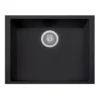 Latoscana Plados 23" Quartz Composite Undermount Single Bowl Kitchen Sink, Black, ON6010ST-44UG