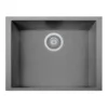 Latoscana Plados 23" Quartz Composite Undermount Single Bowl Kitchen Sink, Silver, ON6010ST-42UG