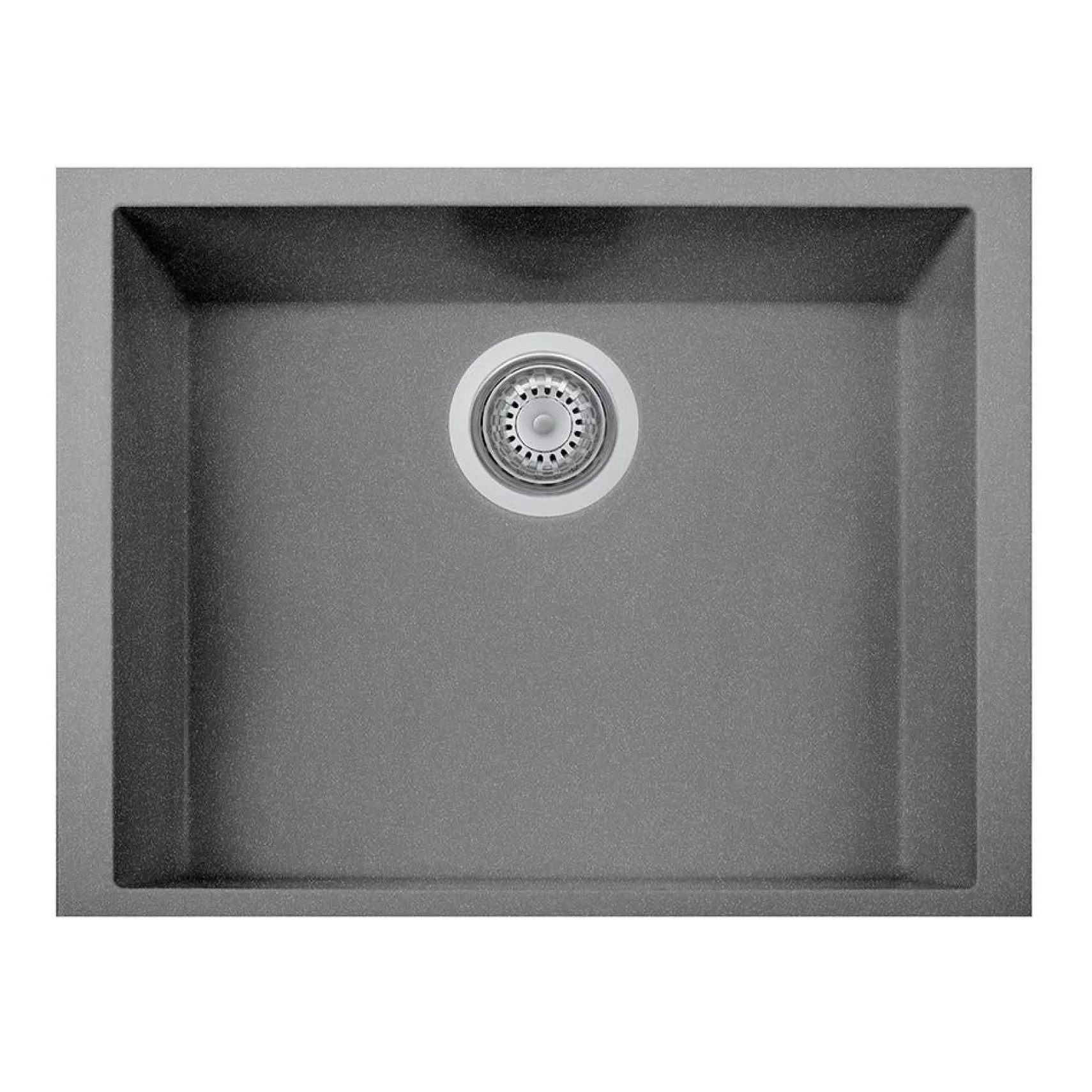 Latoscana Plados 23" Quartz Composite Undermount Single Bowl Kitchen Sink, Silver, ON6010ST-42UG