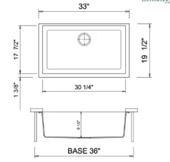 Latoscana Plados 33" Quartz Composite Undermount Single Bowl Kitchen Sink, Brown, ON8410ST-64UG