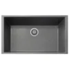 Latoscana Plados 33" Quartz Composite Undermount Single Bowl Kitchen Sink, Silver, ON8410ST-42UG