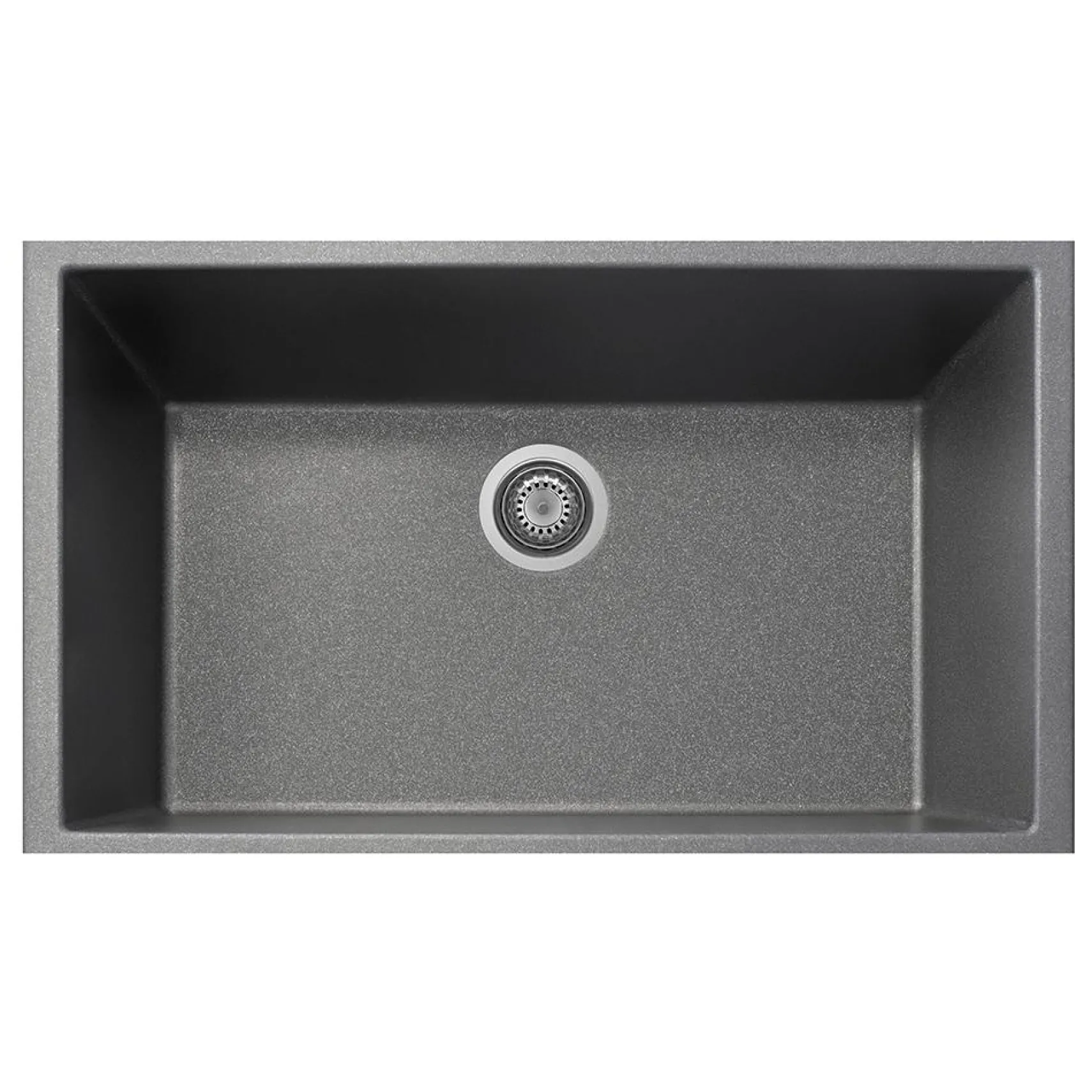 Latoscana Plados 33" Quartz Composite Undermount Single Bowl Kitchen Sink, Silver, ON8410ST-42UG