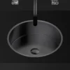 MaestroBath 15" Aurora Modern Round Under-Mount ADA Bathroom Sink, Gun Metal, Stainless Steel, STN-AUR-GUM