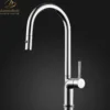MaestroBath 1.8 GPM Aura Modern ADA Kitchen Faucet With 2 Jets, Chrome, Lead-Free Brass, Polished Chrome, KIT-AUR-CHR