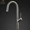 MaestroBath 1.8 GPM Brezza Modern ADA Kitchen Faucet With 2 Jets, Brushed Nickel, Lead-Free Brass, KIT-BRZ-BNI