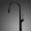 MaestroBath 1.8 GPM Brezza Modern ADA Kitchen Faucet With 2 Jets, Black, Lead-Free Brass, Matt Black, KIT-BRZ-BLK
