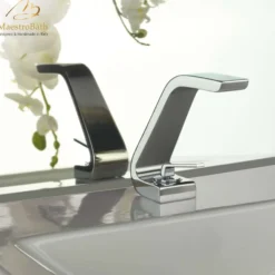 MaestroBath 1.2 GPM Eterna Single Handle ADA Bathroom Sink Faucet, Polished Chrome, Low, Lead-Free Brass, FAU-ETL-PCR