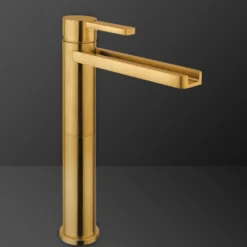 MaestroBath 1.2 GPM Flusso Luxury Waterfall ADA Bathroom Faucet, Brushed Gold, Lead-Free Brass, FAU-FLS-BGL