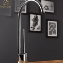MaestroBath 1.8 GPM Isola Tropic Mod ADA Kitchen Faucet, Chrome, Lead-Free Brass, Polished Chrome, KIT-ISO-CHR