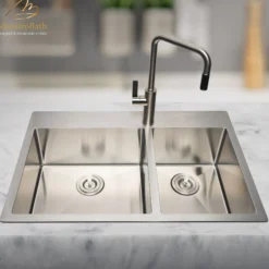 MaestroBath 1.8 GPM Luce Mono Shower ADA Kitchen Faucet, Brushed Nickel, Lead-Free Brass, KIT-LUC-BNI