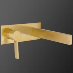 MaestroBath 1.2 GPM Primavera Luxury Wall-Mounted ADA Bathroom Faucet, Brushed Gold, Without pop-up drain, Lead-Free Brass, FAU-PR21-BGL