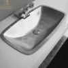MaestroBath 25" Spiaggia ADA Rectangle Bathroom Sink, Silver Leaf, Pert/Acrylic, PER-SPG-SLL