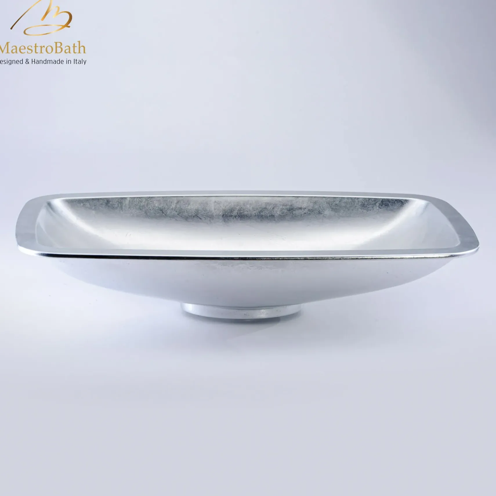 MaestroBath 25" Spiaggia ADA Rectangle Bathroom Sink, Silver Leaf, Pert/Acrylic, PER-SPG-SLL