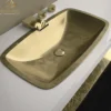 MaestroBath 25" Spiaggia ADA Rectangle Bathroom Sink, Gold Leaf, Pert/Acrylic, PER-SPG-GLL