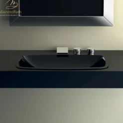 MaestroBath 25" Spiaggia ADA Rectangle Bathroom Sink, Black, Pert/Acrylic, PER-SPG-BLK