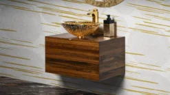 MaestroBath 30" Velluto 75 Bathroom Vanity, Walnut Wood Elegance for Stylish Bathroom Decor, VAN-VEL75-WNT