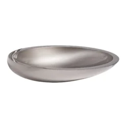 MaestroBath 16" Vetro Cigno Max Vessel ADA Oval Bathroom Sink, Platinum, Resin and Glass, VET-CIM-PLA