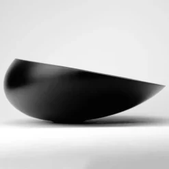 MaestroBath 14" Vetro Cigno Modern ADA Oval Bathroom Sink, Black, Resin and Glass, Matt Black, VET-CIO-BLK