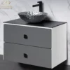 MaestroBath Serenita Modern Bathroom Vanity, White and Silver, 32", Wood, VAN-SRN32-WHS