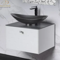 MaestroBath Sogno Modern Bathroom Vanity, White, 24", Wood, VAN-SGN24-WHT
