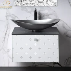 MaestroBath Sogno Modern Bathroom Vanity, White, 24", Wood, VAN-SGN24-WHT