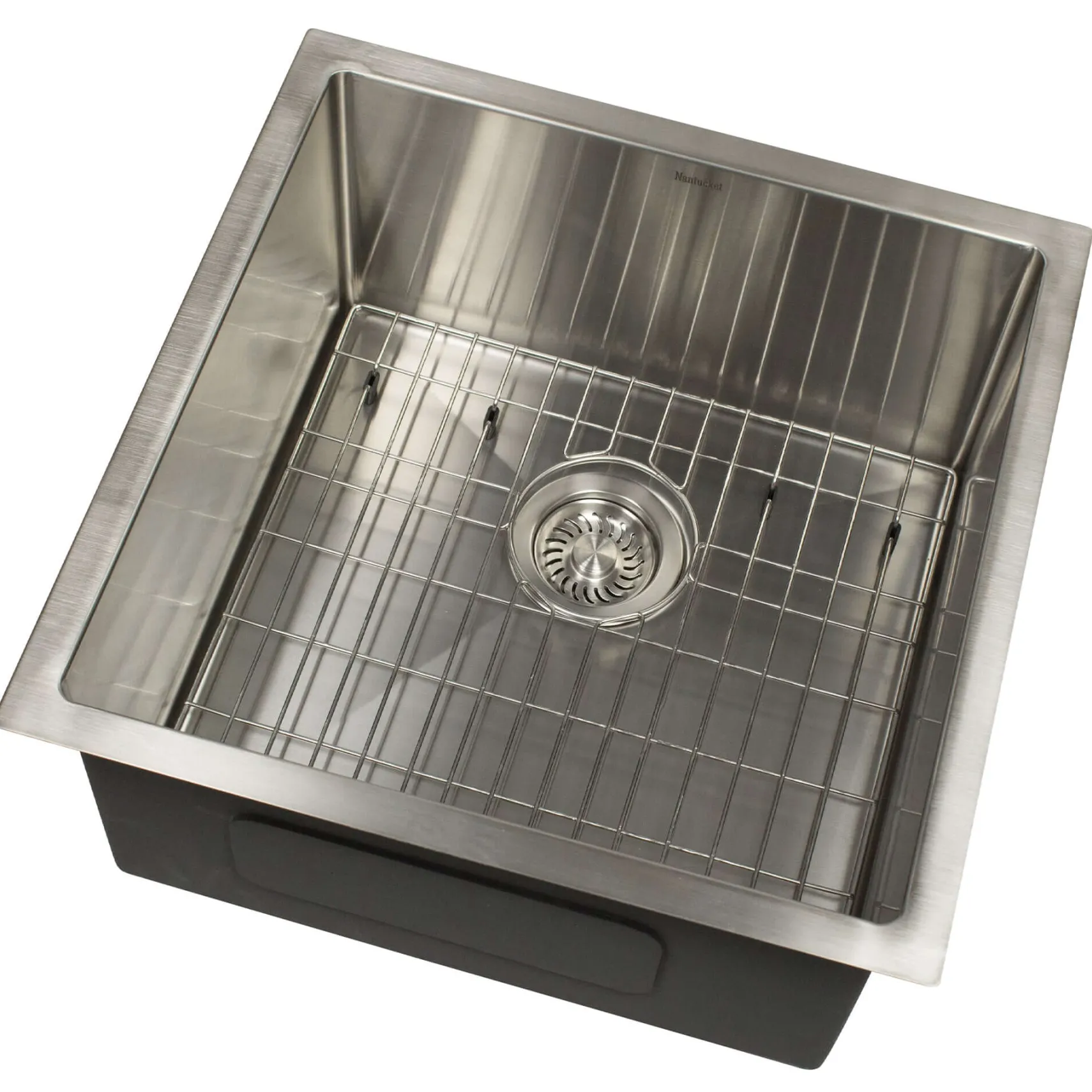 Nantucket Sinks All Weather 19" Square 316 Marine Grade Stainless Steel Workstation Bar/Kitchen Sink with Accessories, 16 Gauge, AW1919-16
