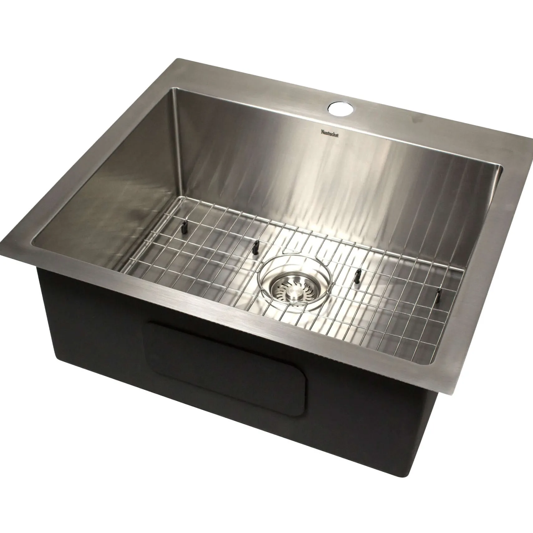 Nantucket Sinks All Weather 25" Drop In/Topmount 316 Marine Grade Stainless Steel Kitchen Sink with Accessories, 16 Gauge, AW2522-16