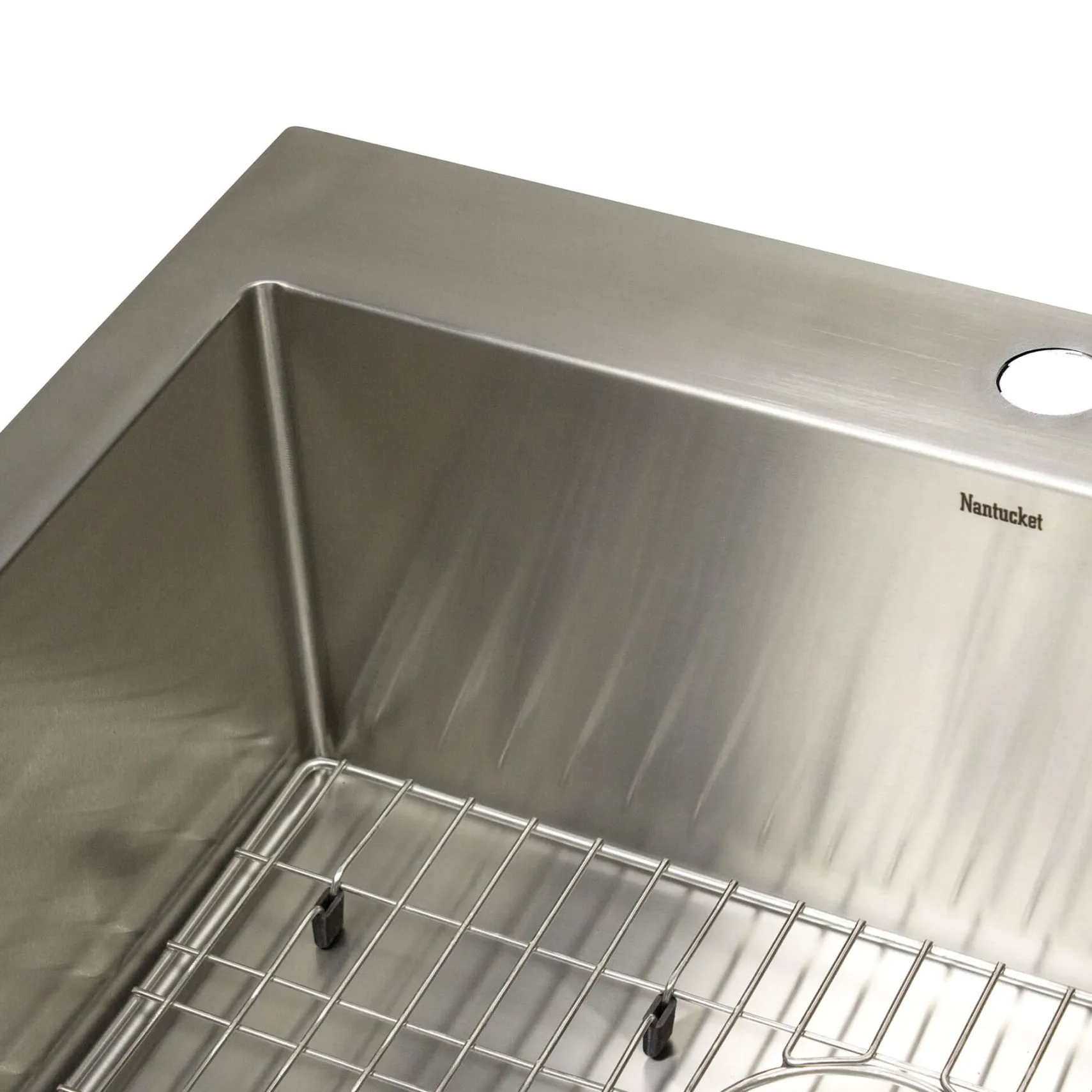 Nantucket Sinks All Weather 25" Drop In/Topmount 316 Marine Grade Stainless Steel Kitchen Sink with Accessories, 16 Gauge, AW2522-16