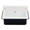 Nantucket Sinks Anchor 19.5" x 14" Irregular Wallmount Iron Bathroom Sink with Accessories, Black/White, NS-ACBS20OF-BLKW